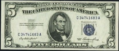 five dollar silver certificate freehold