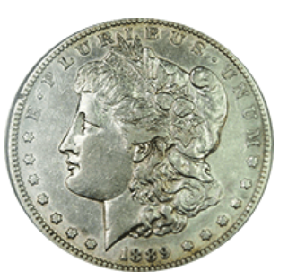 1889 cc morgan silver dollar